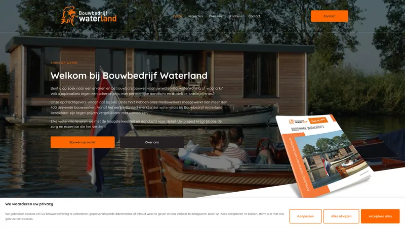 Website van bouwbedrijf waterland