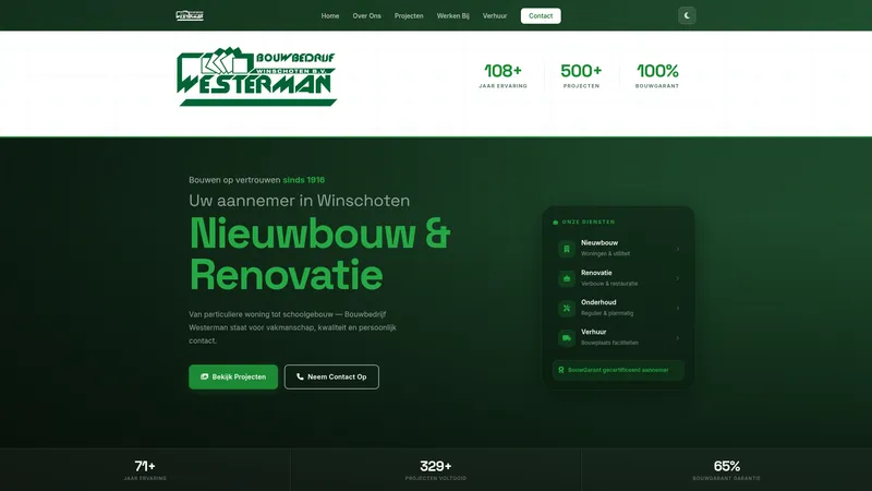 Website van Bouwbedrijf Westerman Winschoten B.V.