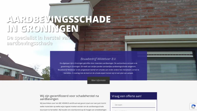 Website van Bouwbedrijf Wildeboer B.V.