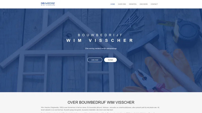 Website van Bouwbedrijf Wim Visscher