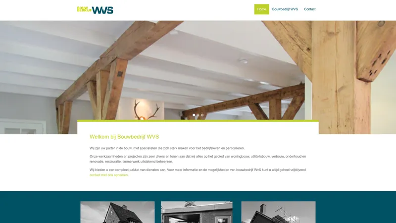 Website van Bouwbedrijf WvS