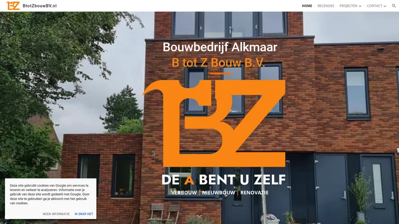 Website van Bouwbedrijf Zeegers