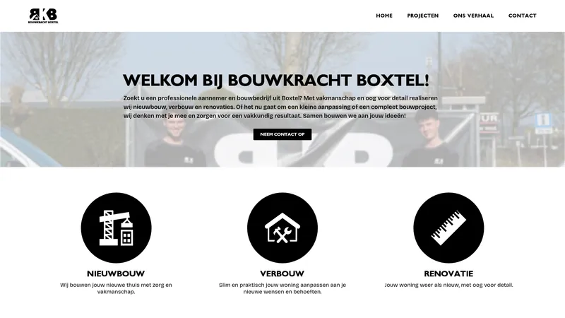 Website van Bouwkracht Boxtel