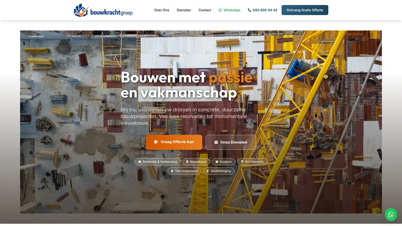 Website van Bouwkrachtgroep