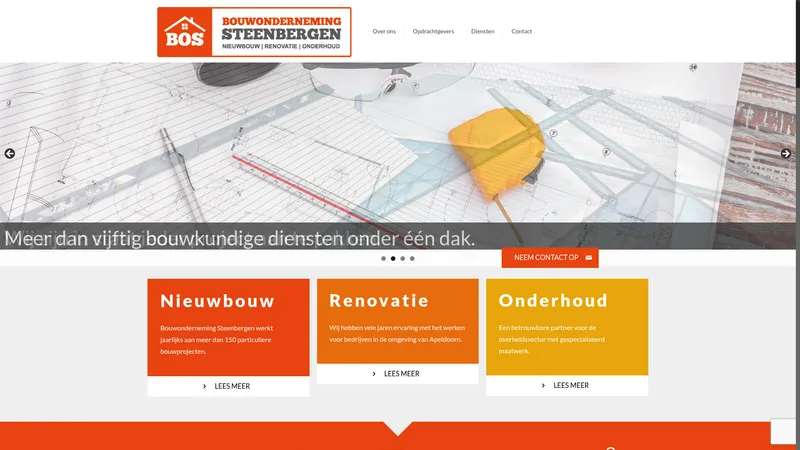 Website van Bouwonderneming Steenbergen