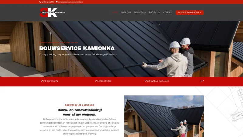 Website van Bouwservice Kamionka
