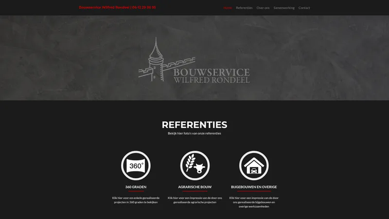 Website van Bouwservice Wilfred Rondeel