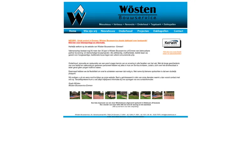 Website van Bouwservice Wösten