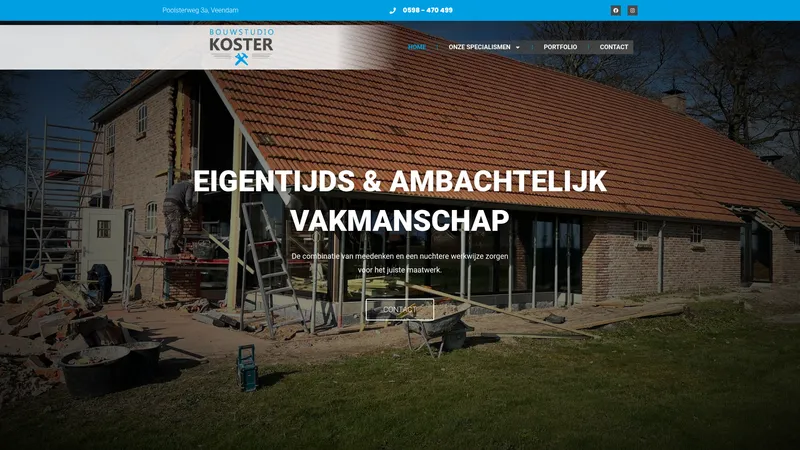 Website van Bouwstudio Koster