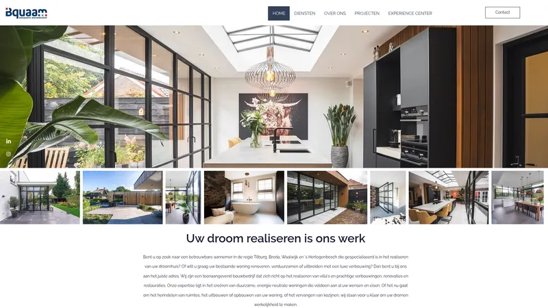 Website van BQUAAM Brabants Bouwbedrijf