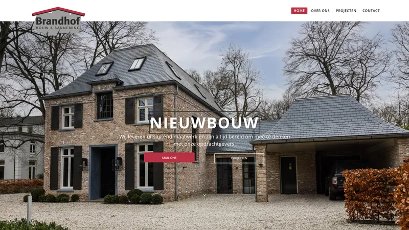 Website van Brandhof Bouw en Aanneming