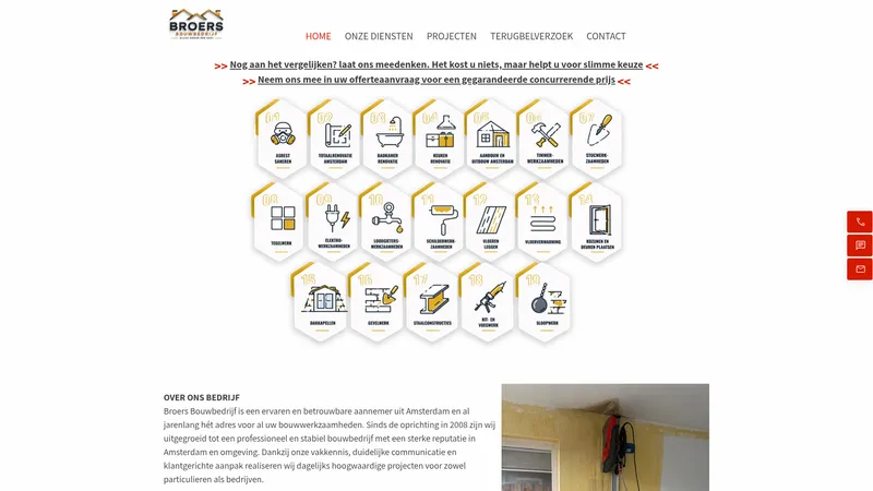 Website van BROERS Bouwbedrijf