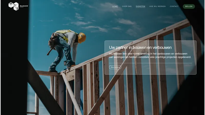 Website van BTS Bouwbedrijf
