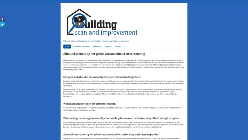 Website van Building Scan and Improvement