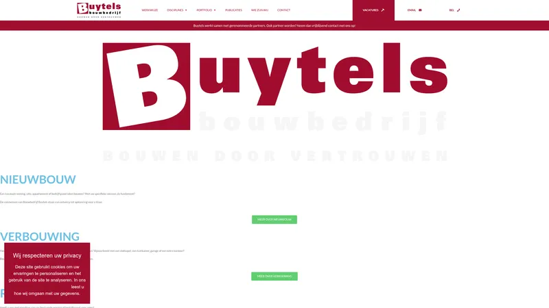 Website van Buytels Bouwbedrijf BV
