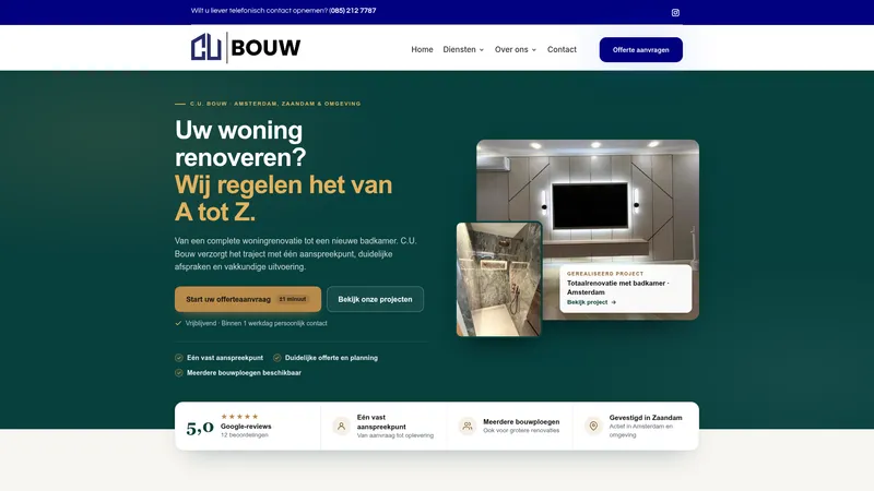 Website van C.U Bouw