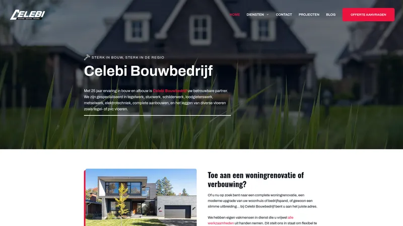 Website van Celebi Bouwbedrijf & Badkamers