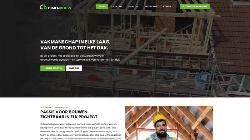 Website van Cimen Bouw