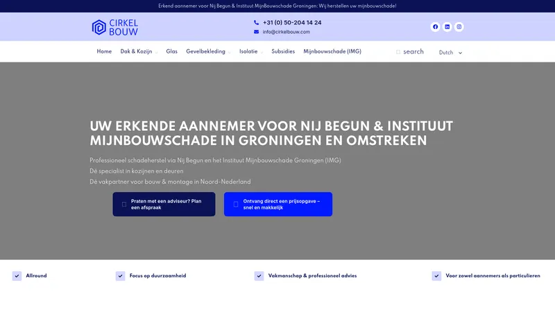 Website van Cirkel Bouw B.V