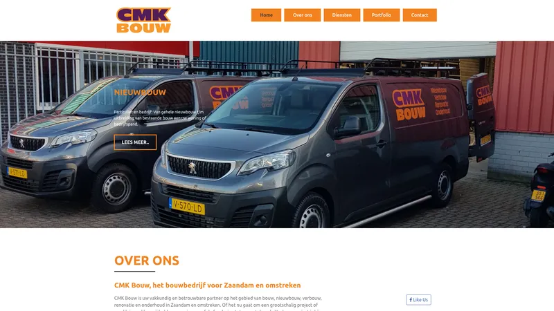 Website van CMK Bouw