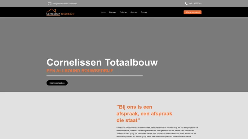 Website van Cornelissen Totaalbouw B.V.