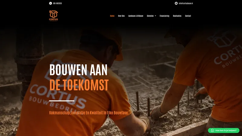 Website van Cortus Bouw