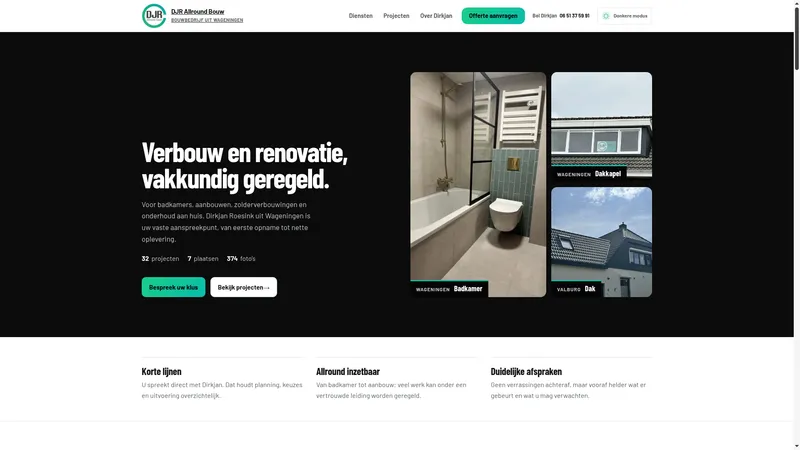 Website van D.J.R. Allround Bouw