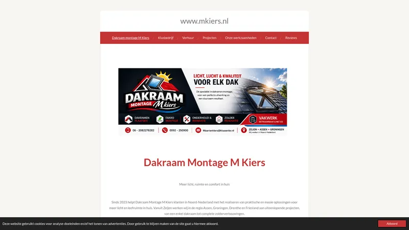 Website van Dakraam montage m kiers