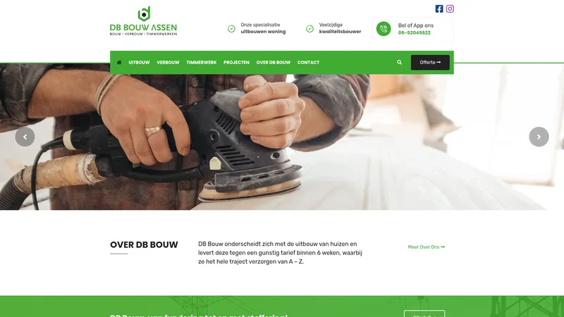 Website van DB Bouw B.V.