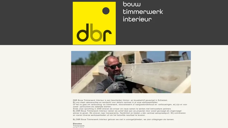 Website van DBR Bouw Timmerwerk Interieur