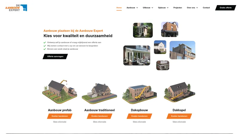 Website van De Aanbouw Expert