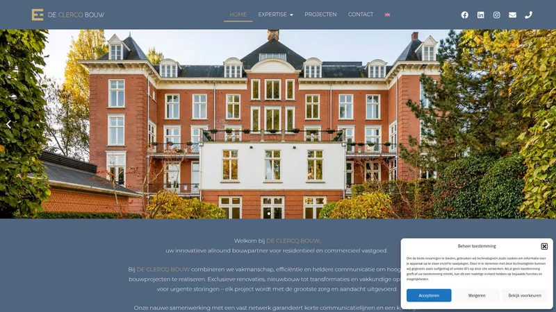 Website van De Clercq Bouw