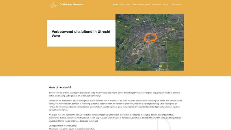 Website van De Handige Meeuwen B.V.