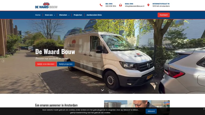 Website van De Waard Bouw BV