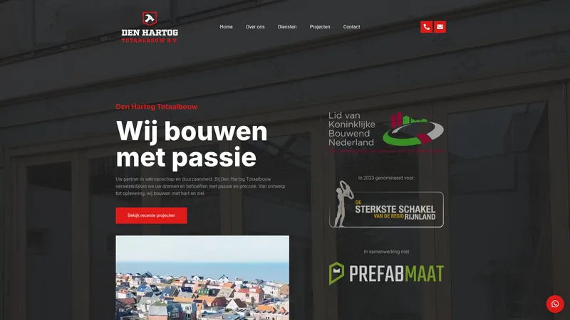 Website van Den Hartog Totaalbouw B.V.