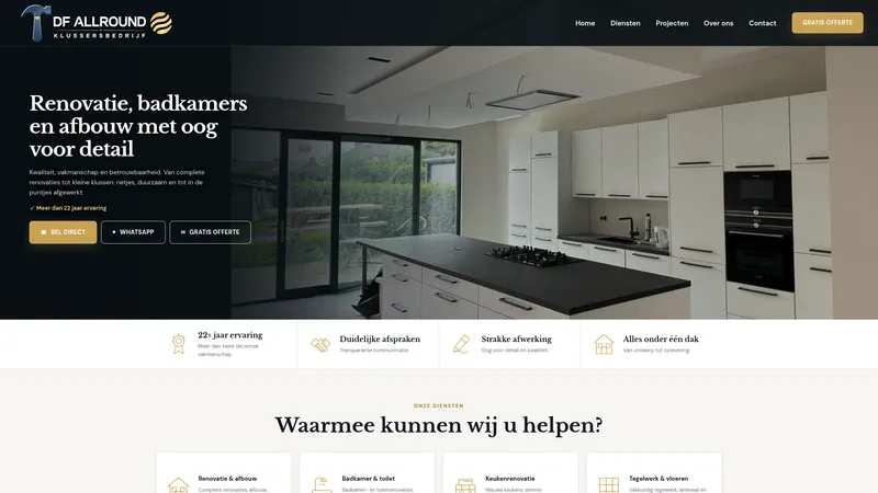 Website van DF Allround Klussersbedrijf