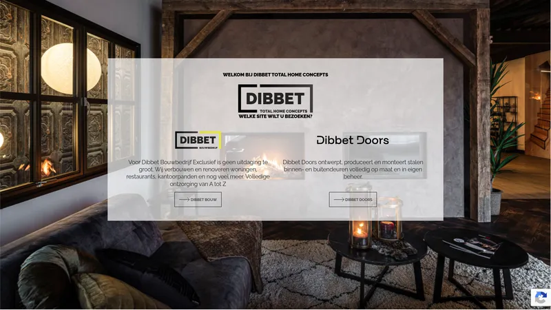 Website van Dibbet Bouwbedrijf