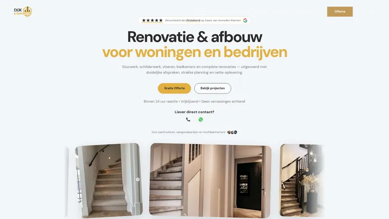 Website van Dijk & Dam Bouw B.V.