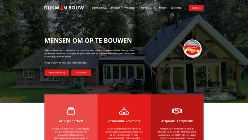 Website van Dijkman Bouw B.V.