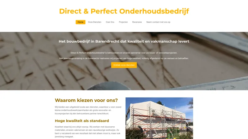 Website van Direct & Perfect Onderhoudsbedrijf