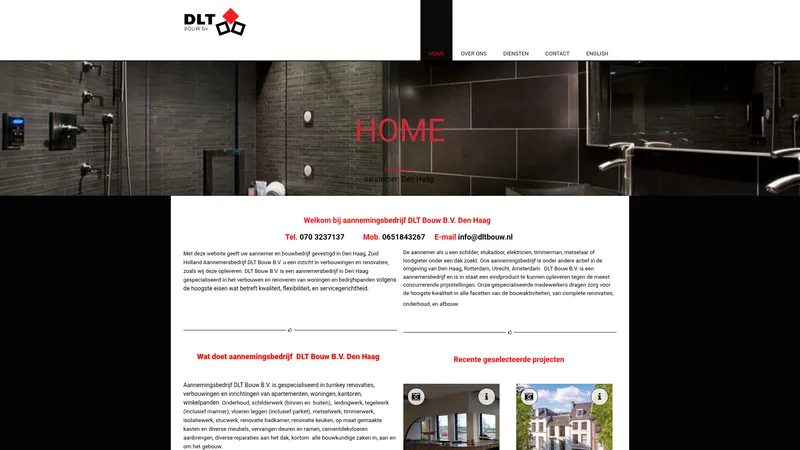 Website van DLT BOUW B.V.