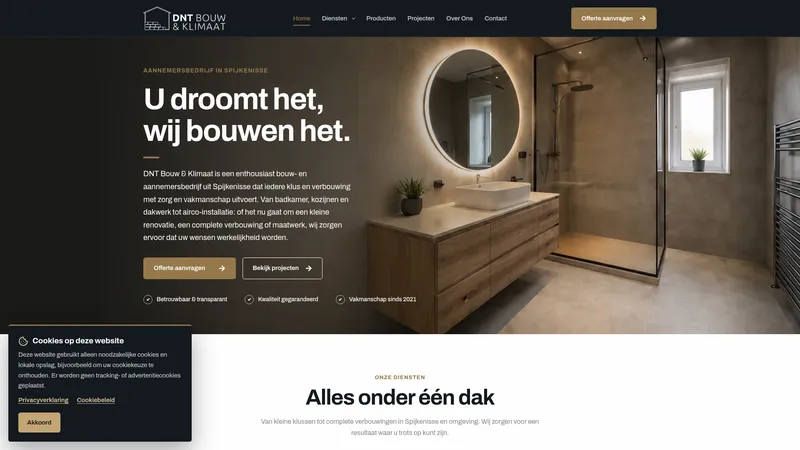 Website van DNT Bouw & Klimaat