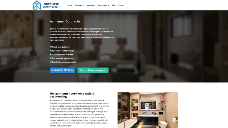 Website van Drechtse Aannemer