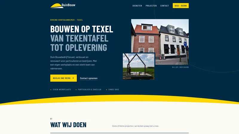 Website van Duin Bouwbedrijf B.V.