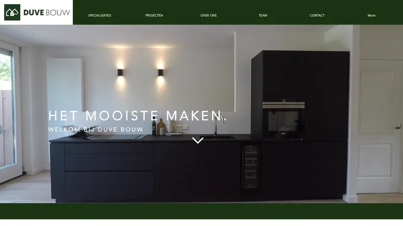 Website van DUVE Bouw