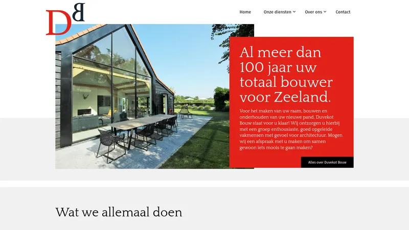 Website van Duvekot Bouw Middelburg