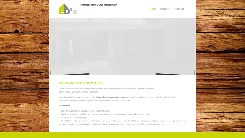 Website van Ed's Timmerwerken