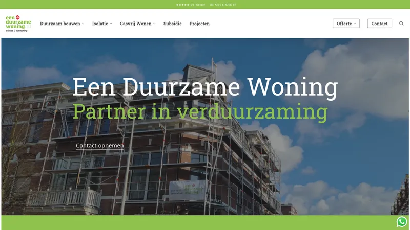 Website van Een Duurzame Woning - Duurzaam Verbouwen & Energieadvies