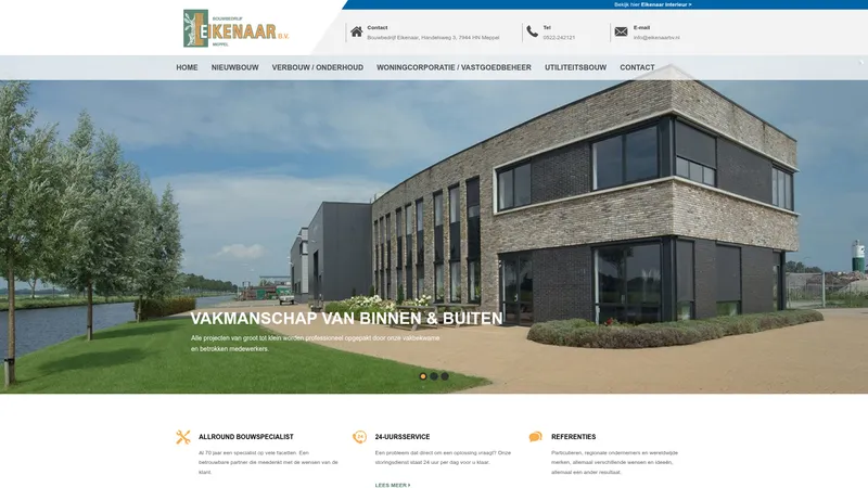 Website van Eikenaar Bouwbedrijf BV