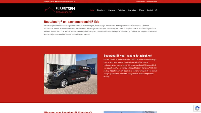 Website van Elbertsen Totaalbouw